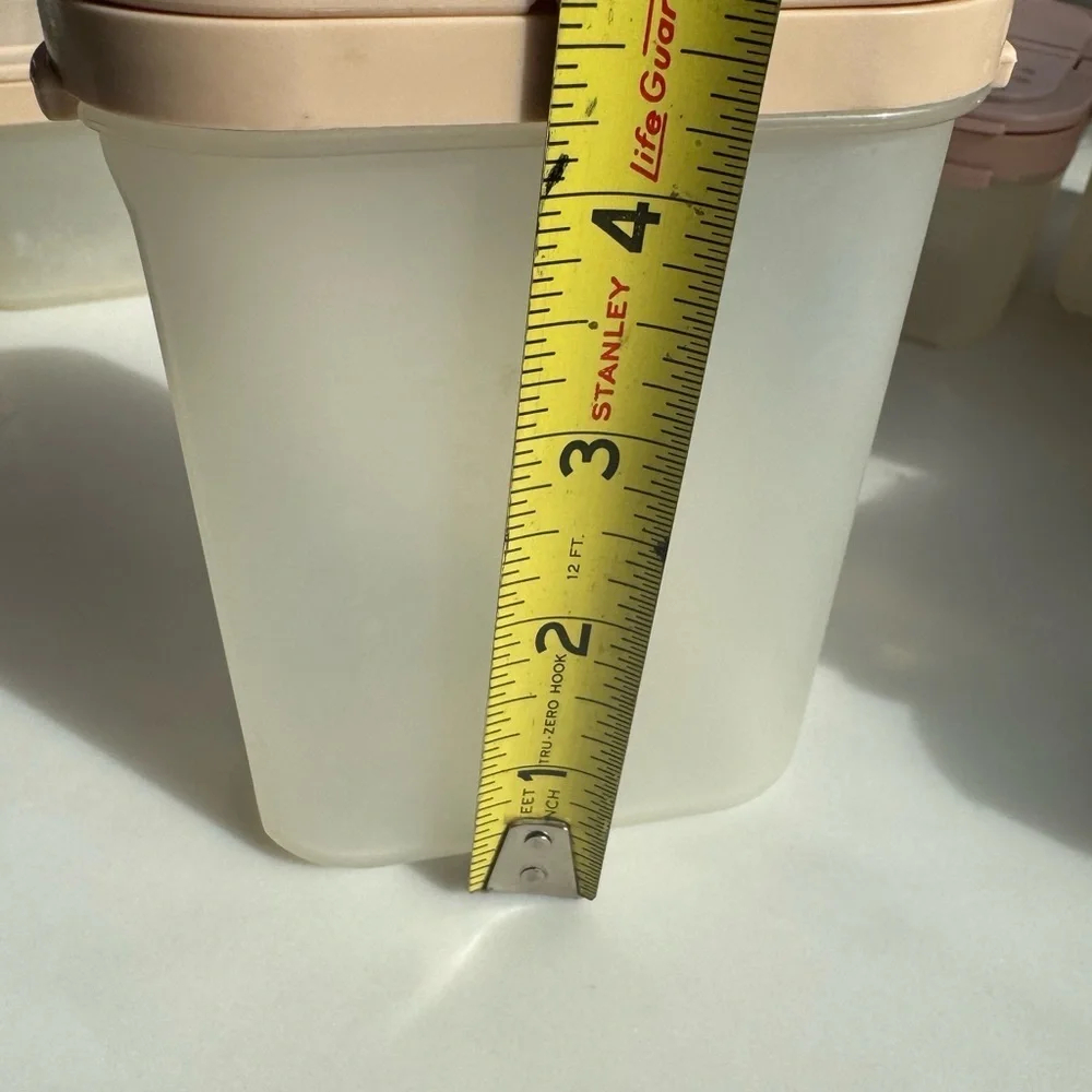 Tupperware 24pc Modular Mates Spice Containers Vintage 80’s Tan and Pink Lids